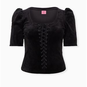 Velvet lace front top BNWT